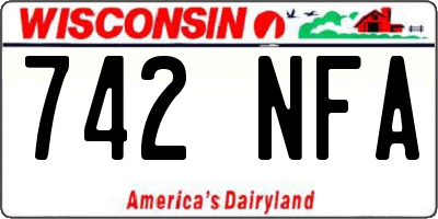WI license plate 742NFA