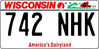 WI license plate 742NHK