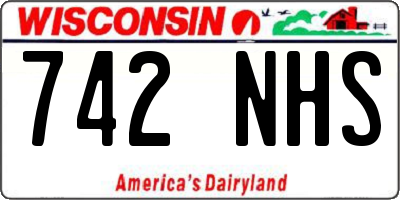 WI license plate 742NHS