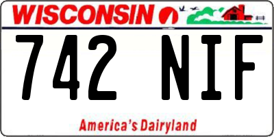 WI license plate 742NIF