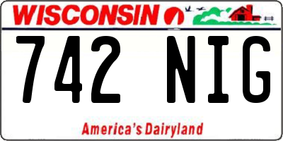 WI license plate 742NIG