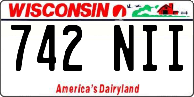 WI license plate 742NII