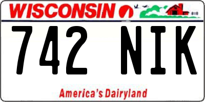 WI license plate 742NIK