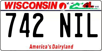 WI license plate 742NIL