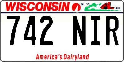 WI license plate 742NIR