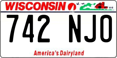 WI license plate 742NJO