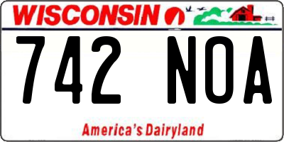 WI license plate 742NOA