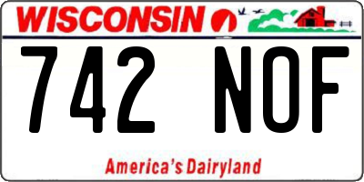 WI license plate 742NOF