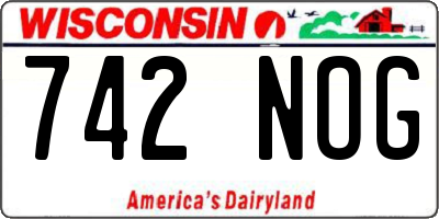WI license plate 742NOG