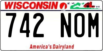 WI license plate 742NOM