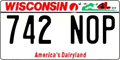 WI license plate 742NOP