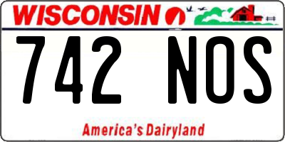 WI license plate 742NOS