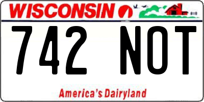 WI license plate 742NOT