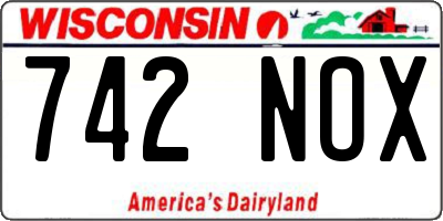 WI license plate 742NOX