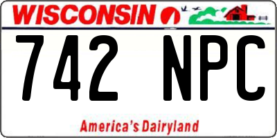 WI license plate 742NPC