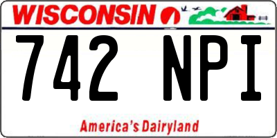 WI license plate 742NPI