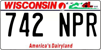WI license plate 742NPR