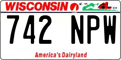 WI license plate 742NPW