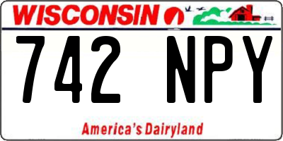 WI license plate 742NPY