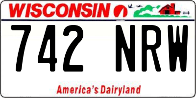 WI license plate 742NRW