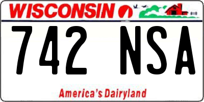 WI license plate 742NSA