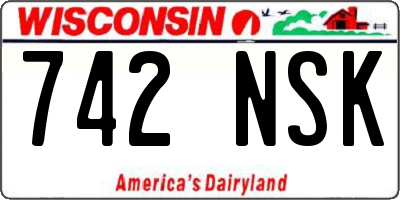 WI license plate 742NSK