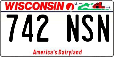 WI license plate 742NSN
