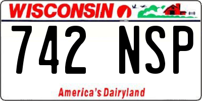 WI license plate 742NSP