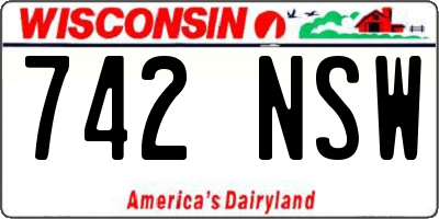 WI license plate 742NSW