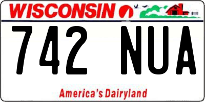 WI license plate 742NUA