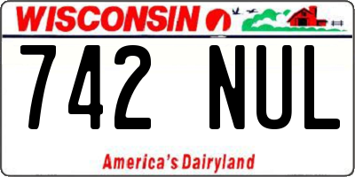 WI license plate 742NUL