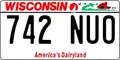 WI license plate 742NUO