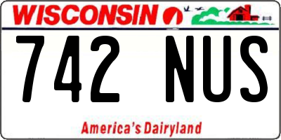 WI license plate 742NUS
