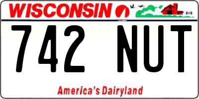 WI license plate 742NUT