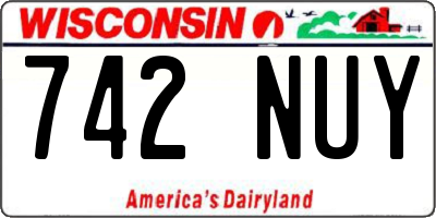 WI license plate 742NUY