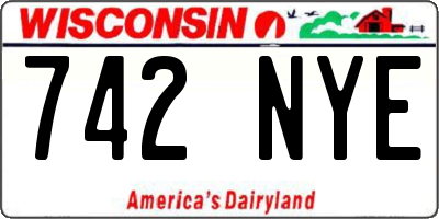 WI license plate 742NYE