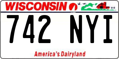 WI license plate 742NYI