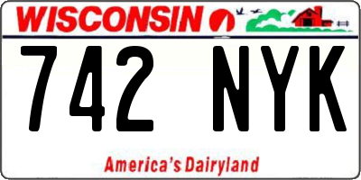 WI license plate 742NYK