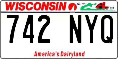 WI license plate 742NYQ