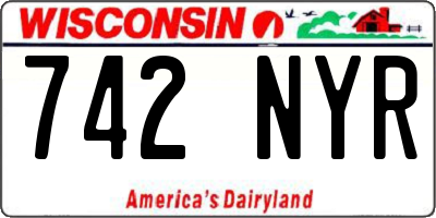 WI license plate 742NYR
