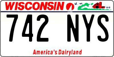 WI license plate 742NYS