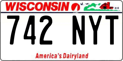 WI license plate 742NYT