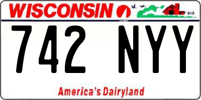 WI license plate 742NYY