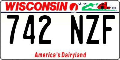 WI license plate 742NZF