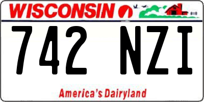 WI license plate 742NZI