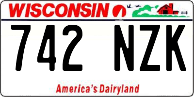 WI license plate 742NZK
