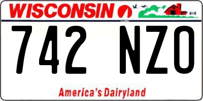 WI license plate 742NZO
