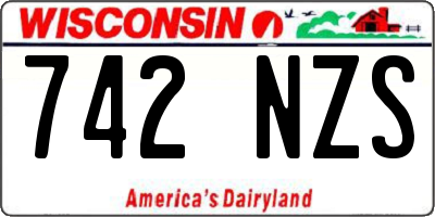 WI license plate 742NZS