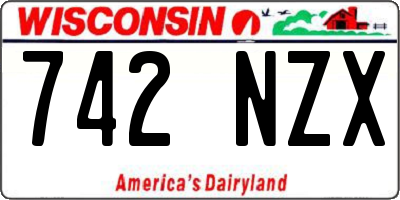 WI license plate 742NZX