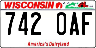 WI license plate 742OAF